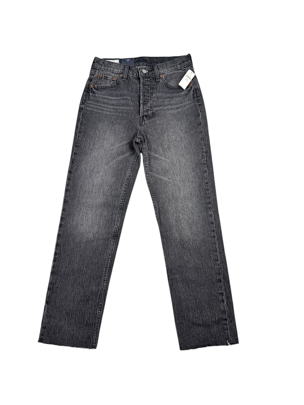 GAP Cheeky Straight Leg Highrise Jeans Size 26/2R  Faded Black Denim